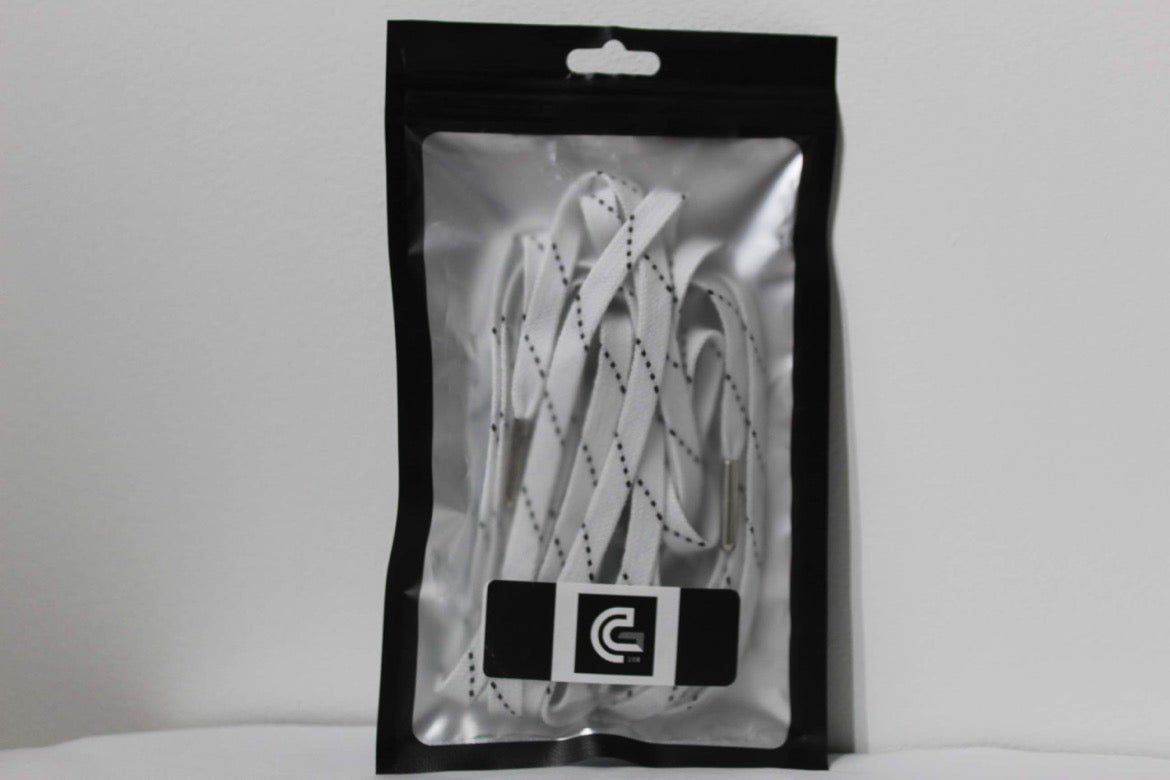 Graf Waxed Hockey Skate Laces 2-Pair Pack White Multiple Sizes *NEW* 