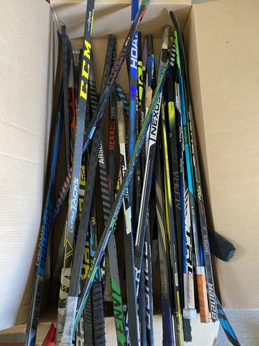 Broken hockey sticks