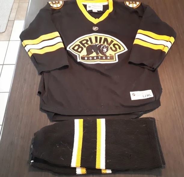 Reebok, Shirts & Tops, Reebok Nhl Boston Bruins Hockey Jersey Kids Youth  L Xl Blank Playoffs