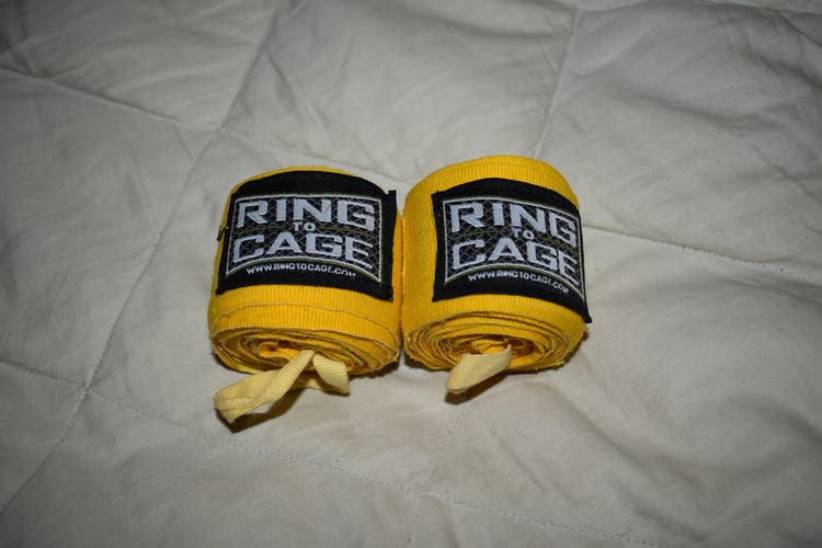 Ring to Cage Hand Wraps, Yellow, One Pair