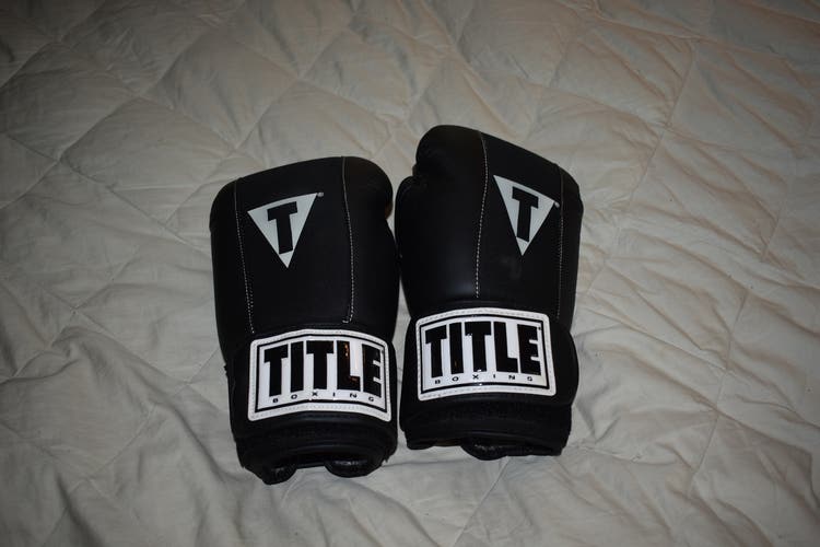 Title Boxing 12oz Gel Enforced Boxing Gloves, Black - Great Condition!