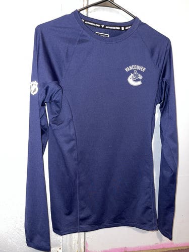 Fanatics NHL Hockey Authentic Pro Vancouver Canucks Long Sleeve Shirt New Medium
