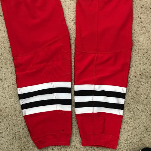 Chicago Blackhawks Red Senior Used Large Reebok Reebok Edge Socks Pro Stock