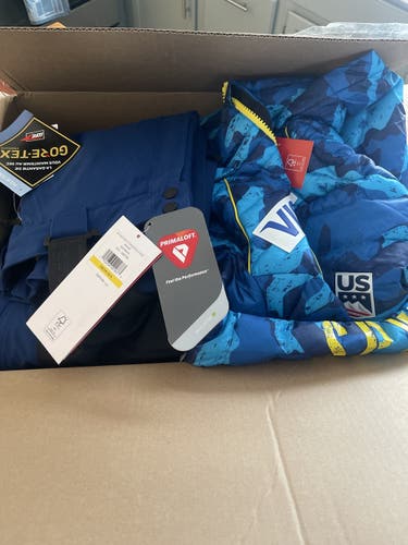 Women's Spyder USST Timeless Jacket & Mens Medium Spyder Tarrantula Blue/Black Pants