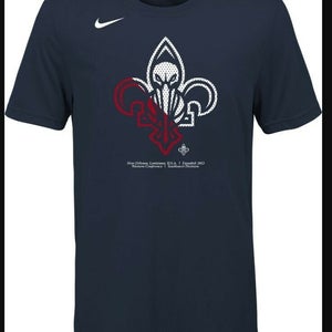 Nike Youth New Orleans Pelicans Dri-Fit Split Logo T-shirt S Navy B7BBKXNBOPEL