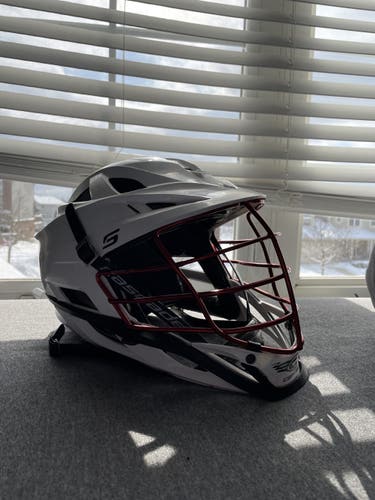 Cascade S White Helmet Chrome Red Cage