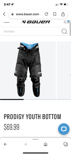 Youth New Large Bauer prodigy Hockey Pants