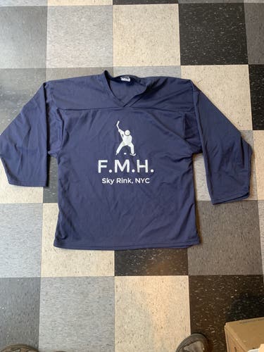 Mens large navy blue hockey jersey nyc