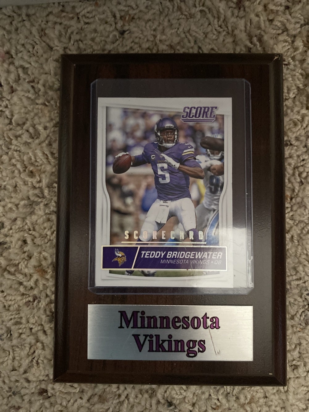 Teddy Bridgewater Autographed Framed Vikings Jersey