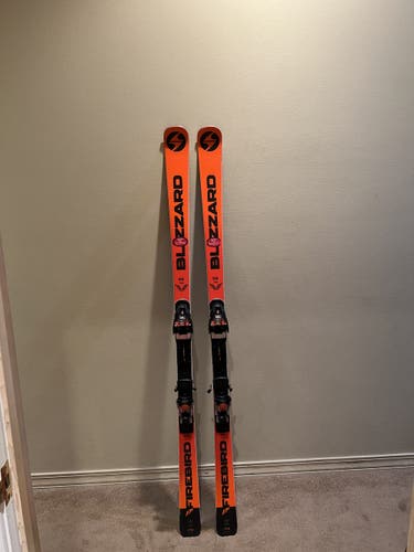 Used Unisex 2019 Blizzard  Racing GS FIS Skis With Bindings Max Din 12