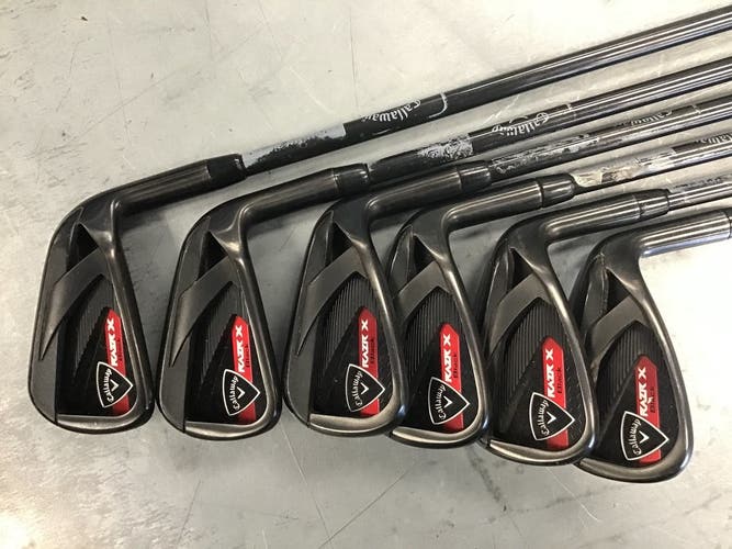 Used Callaway Razr X Black 5i-gw Aw Regular Flex Graphite Shaft Iron Sets