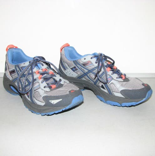 Asics Gel Venture 5 T5N8N Women's Gray/Blue Trail Jogging Running Shoes ~ Size 7