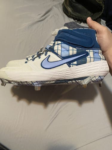 Fathers Day Edition Nike Alpha Huarache Elite 2 Mid White/Blue Baseball Cleats Men’s Size 12