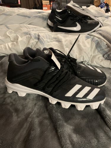 Black New Adult Men's Size 10 (Women's 11) Molded Cleats Adidas Adizero Afterburner