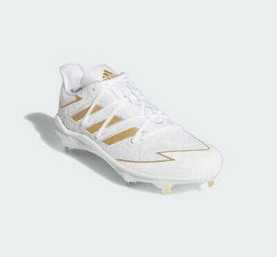 NEW Adidas Afterburner 7 playoff Baseball Cleats, White/Gold, Men's Size 15 FW0355
