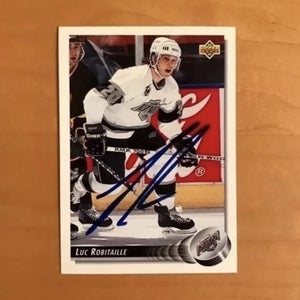 Autographed 1992 Upper Deck Luc Robitaille #216