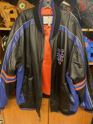 New York Mets vintage leather baseball majestic jacket rare Varsity