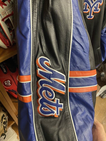 New York Mets Vintage Leather Baseball Majestic Jacket Rare Varsity