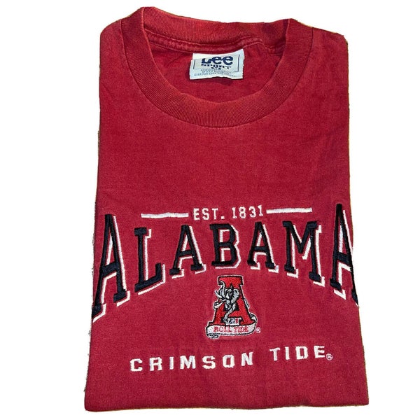 Vintage Lee Sport Alabama Crimson Tide Embroidered Football T-Shirt Size Medium