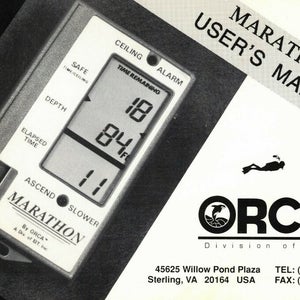 Orca Marathon Scuba Dive Computer Printed Manual US Divers Aqualung Monitor 2 M1