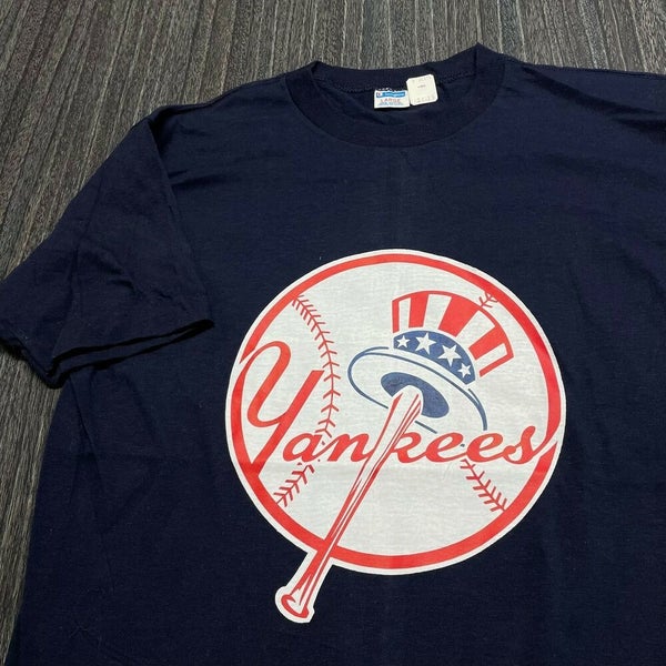 New York Yankees Shirt Men Medium MLB Baseball Vintage 80s Champion Blue  Bar USA