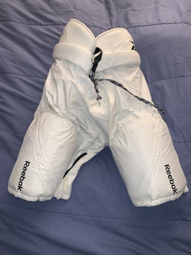ALL WHITE Reebok 7k Hockey Pants- Sz XL