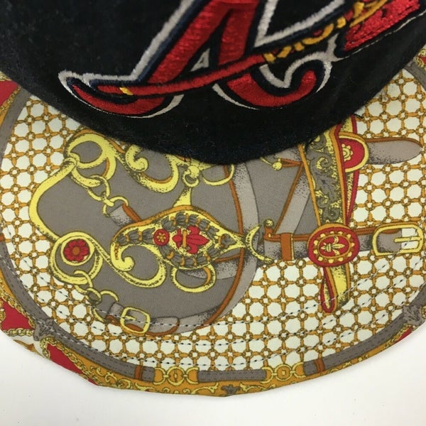 Custom Atlanta Braves Jewelry Design Brim Fitted 59Fifty Baseball Cap Sz 7  3/8
