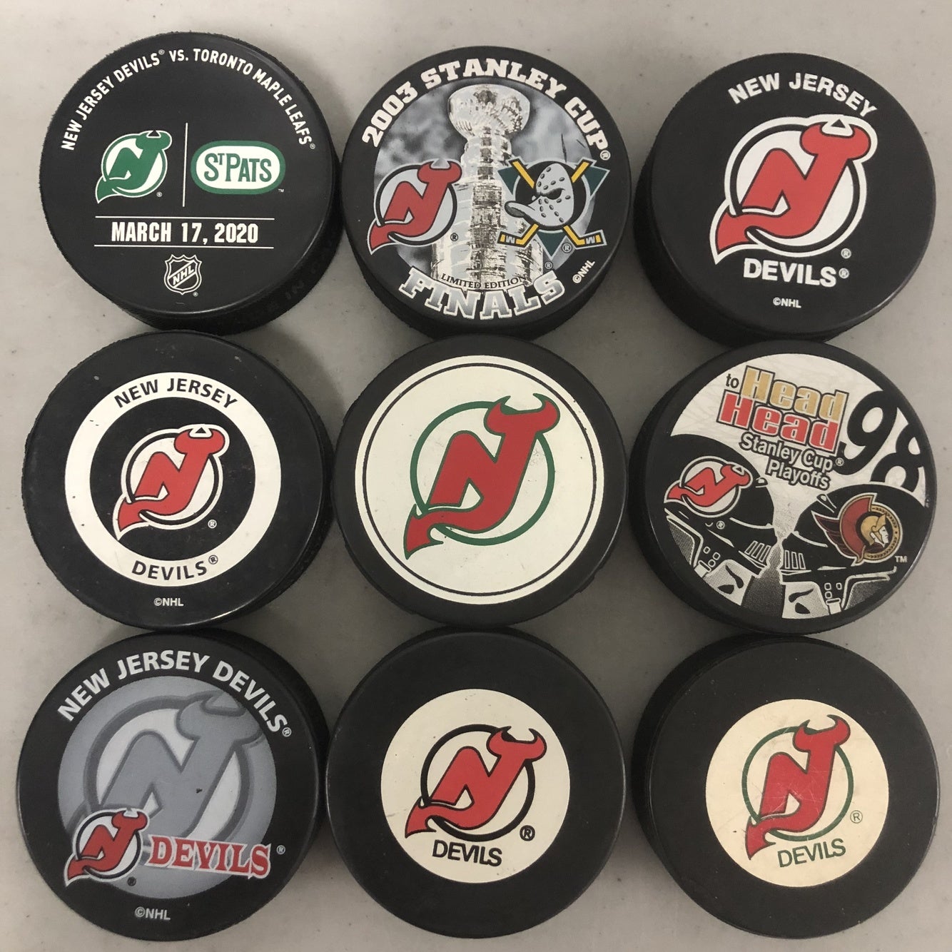 New Jersey Devils Old Style Logo Puck