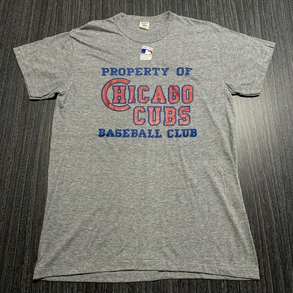 MLB Vintage Y2K Chicago Cubs Gray 3/4 Sleeve T Shirt Boys Youth 8