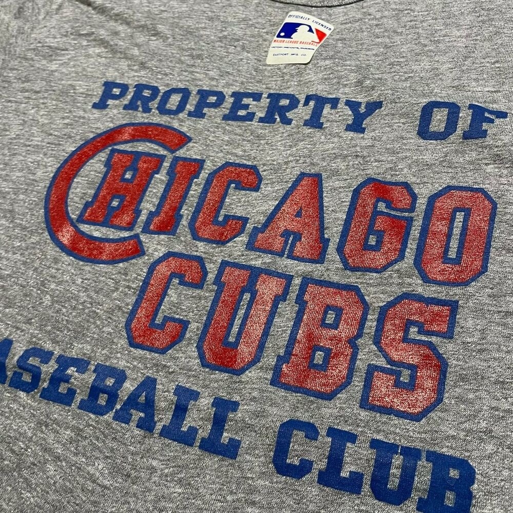 MLB Vintage Y2K Chicago Cubs Gray 3/4 Sleeve T Shirt Boys Youth 8