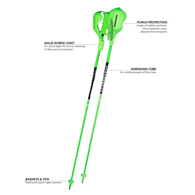 140cm - Komperdell CARBON SL 12.3 ski race Poles NATIONAL TEAM Slalom includes Guards