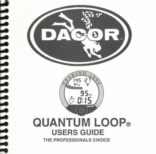 Dacor Quantum Loop Scuba Dive Puck Computer Printed Manual