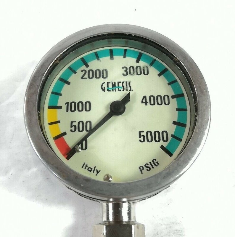 Genesis  Sherwood Brass 5000 PSI SPG Submersible Scuba Pressure Gauge 5,000  405