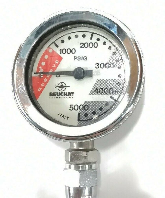 Beuchat Brass 5000 PSI SPG Submersible Pressure Gauge  5,000 with Hose      #896