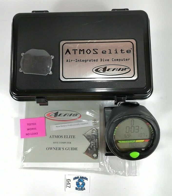 Aeris Atmos Elite Wrist Wireless Hoseless Nitrox Scuba Dive Computer w case #647