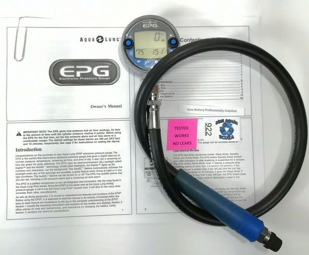 Vintage Aqua Lung EPG Electronic Pressure Gauge Digital Scuba Dive SPG      #922
