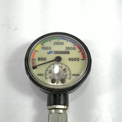 Sherwood 4500 PSI SPG Submersible Scuba Pressure Gauge w Thermometer      #23