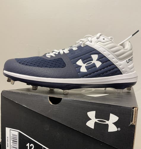 Blue Adult Men's New Size 12 (Women's 13) Metal Under Armour Low Cut UA Yard Low