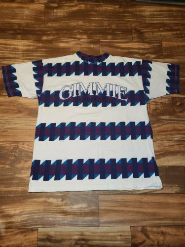 Vintage Rare Gimmie International 3D Style Pattern Short Sleeve T Shirt Sz Large
