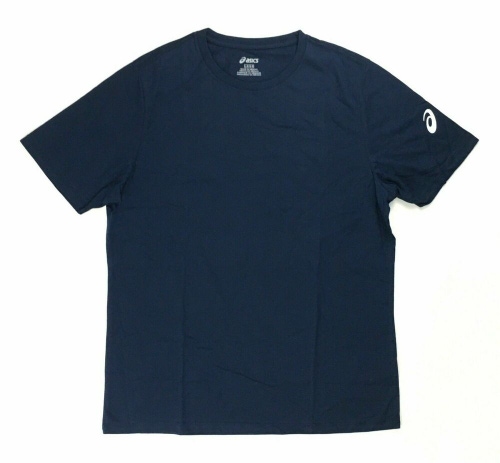 Asics Cotton Blend Short Sleeve Training Tee Shirt Men's L Navy Blue 2031A757