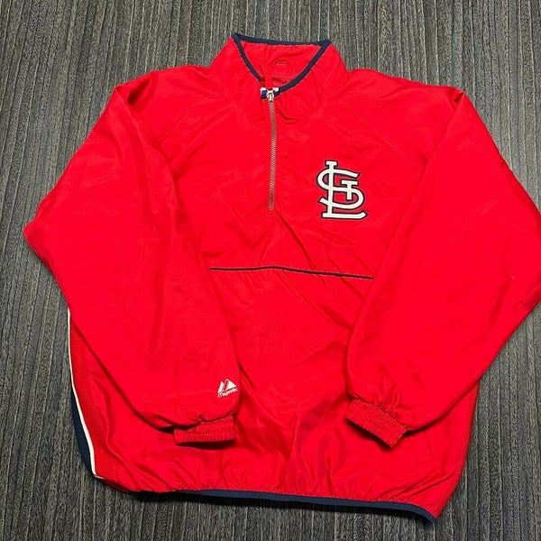 MLB Men's St. Louis Cardinals Red Colorblock Pullover Hoodie