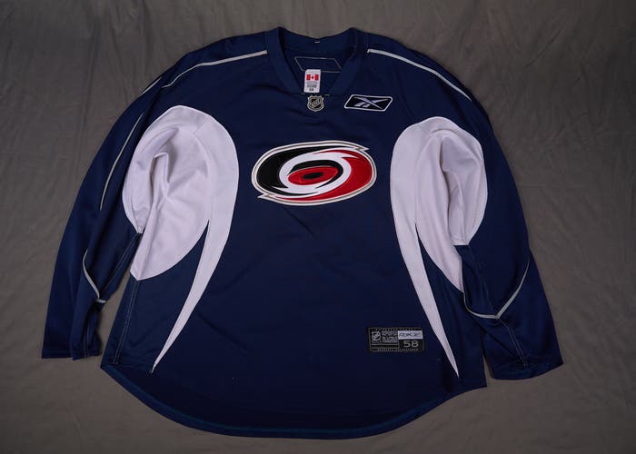Pro Stock Carolina Hurricanes Used Navy Blue Practice Jersey - Size 58