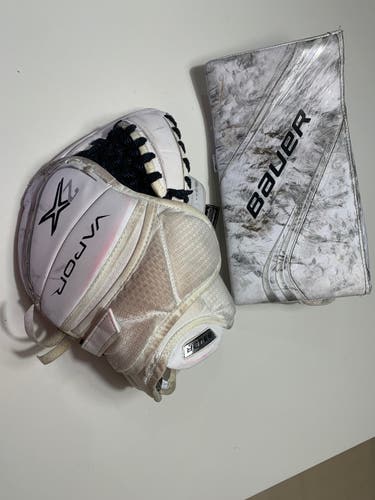 Bauer Regular Vapor 2X Senior Goalie Catch Glove modified by Factory Mad and Vapor 2X Blocker
