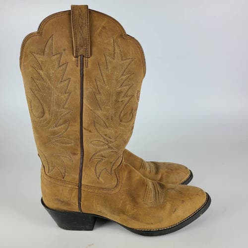 Ariat Womens Heritage Western Cowboy Boots Brown Leather Cuban Heel Pull On 9 B