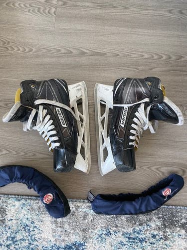 Senior Used Bauer Supreme 1S Hockey Goalie Skates Extra Wide Width Size 9