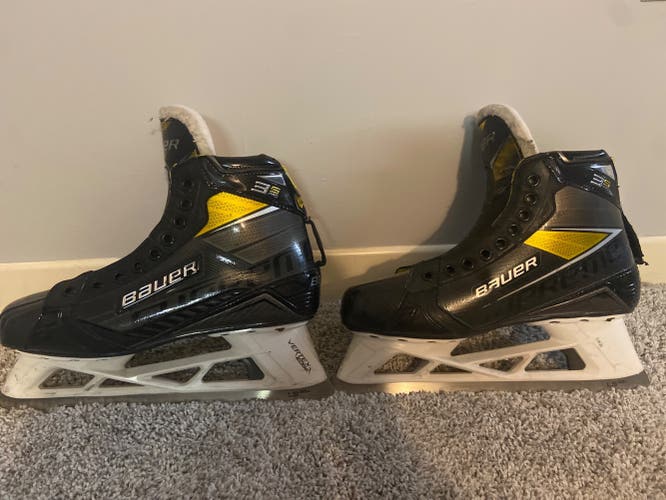 Senior Bauer Extra Wide Width Pro Stock Size 9 Supreme 3S pro Hockey Goalie Skates