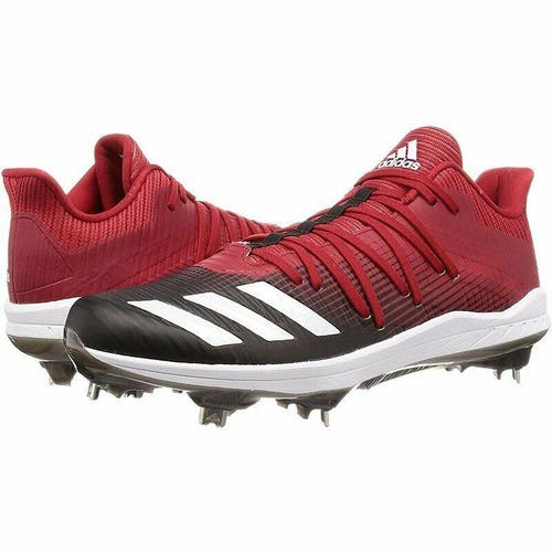 ADIDAS AFTERBURNER PRO 6 METAL BASEBALL CLEATS MLB SIZE 12 LIGHTWEIGHT BLACK RED