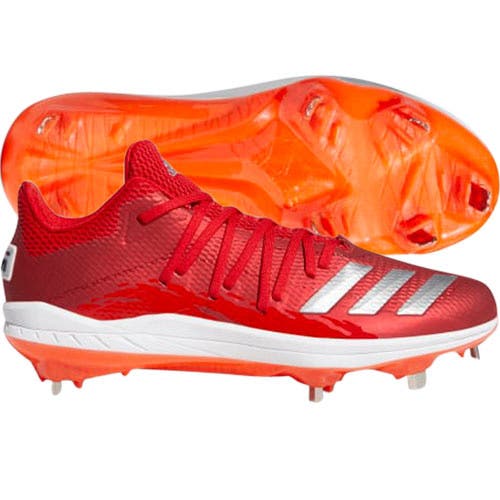 ADIDAS AFTERBURNER PRO 6 METAL BASEBALL CLEATS RED SIZE 12 LIGHTWEIGHT ICED-OUT