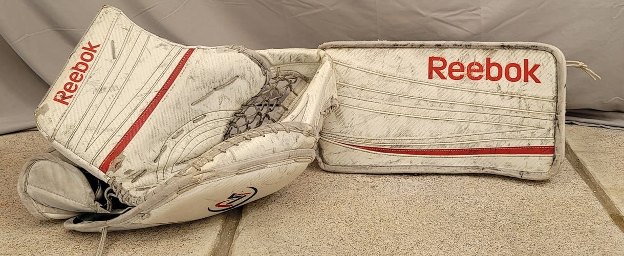 Reebok Premier 4 glove and blocker weave Carey Price colorway