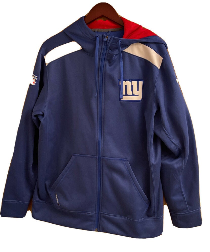 Nike Therma Fit New York Giants Full Zip Hoodie Hooded Jacket On